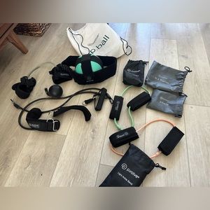 Pvolve p.ball, p.3 trainer, p.band, and heavy/light ankle bands